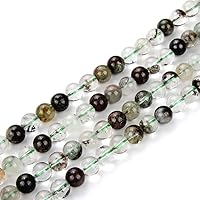 1 Strand Adabele Natural Green Phantom Quartz Crystal Healing Gemstone 6mm Round Loose Stone Beads (58-62pcs) for Jewelry Craft Making GE7-6