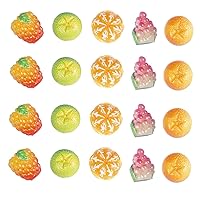 ERINGOGO 50pcs Resin Jewelry Accessories Resin Fruit Decor Fruitella DIY Nail Art Charm Nail Polish Gem Mini Fake Fruit DIY Decor Fruits Imitation Fruit 3D Decorate Resin Material Manicure
