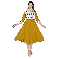 Women's Dress Cotton Tunic Party Wear Frock Suit Animal Print Maxi Gold Color Plus Size