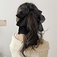 Hair Bows Clips for Women Ponytail Holders for Girls Black Bowknot Banana Hair Clips for Thick Thin Fine Hair Bow Jaw Claw Clips for Women Birthday Christmas Gifts Hair Bow Barrettes Clamps for Girls