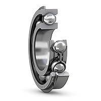 SKF 6010 NR Deep Groove Ball Bearing, Open, Snap Ring, Steel Cage, Normal Clearance, 50mm Bore, 80mm OD, 16mm Width