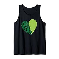 Green Heart Shamrock St Patrick's day Graphic For Irish Day Tank Top