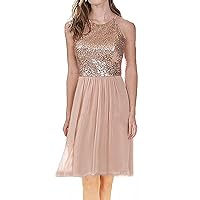 Halter Sleeveless Rose Gold Juniors Homecoming Dresses Short Bridesmaid Gown StyleI Size 22W