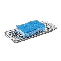 iDesign Gia Polished Stainless Steel 2-Piece Soap and Sponge Tray - 1.25
