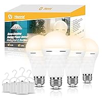 A19 Rechargeable LED Bulbs - 60W Equiv, 1200mAh Battery Backup, Soft White Light for Daily and Emergency Use