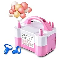 Electric Air Balloon Pump, Portable Dual Nozzle Electric Balloon Inflator/Blower for Party Decoration,Used to Quickly Fill Balloons - 110V 600W [Pink]