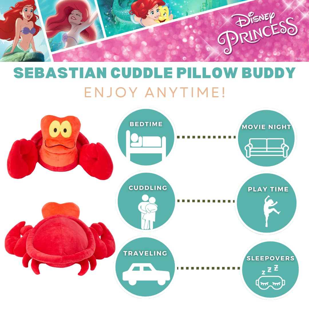 Franco The Little Mermaid Super Soft Plush Cuddle Pillow Buddy, (Official Licensed Product), Standard