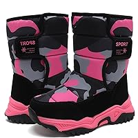 Boys Girls Snow Boots Winter Outdoor Waterproof Slip Resistant Cold Weather Shoes(Little Kid/Big Kid)