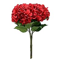 Artificial/Fake/Faux Flowers - Hydrangea Red 4PCS for Wedding, Home, Party, Restaurant