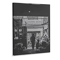 Vietnamese Wall Art Version, Black And White Photography, Hanoi, Ho Chi Minh, Travel Street View Canvas Wall Art Picture Modern Office Family Bedroom Living Room Decor Aesthetic Gift 8x10inch(20x26cm)