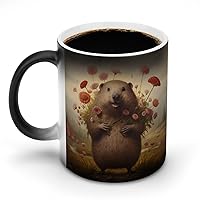 Hapy Groundhog Magic Heat Sensitive Coffee Mug Color Changing Ceramic Mug Funny Gift
