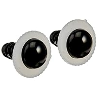 Darice 8-Piece 9mm Solid Black Eyes with Plastic Washers