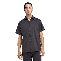 Noel Asmar Uniforms Unisex Collar Shirt, Button Down Uniform Shirt (Charcoal)