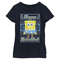 Nickelodeon Spongebob Squarepants Hanukkah Sweater Girls Short Sleeve Tee Shirt