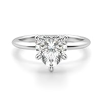 Riya Gems 2.20 CT Heart Infinity Accent Engagement Ring Wedding Eternity Band Vintage Solitaire Silver Jewelry Halo-Setting Anniversary Praise Ring