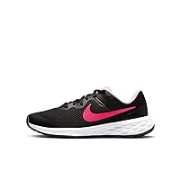 Nike Revolution 6 Kids Running Shoes, Black/Hyper Pink-Pink Foam, 3.5 M US