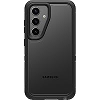 OtterBox Samsung Galaxy S24 Defender Series XT Clear Case - DARK SIDE (Clear/Black), screenless, rugged, lanyard attachment