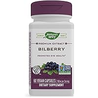 Nature's Way Premium Extract Bilberry - 160 mg Per 2-Capsule Serving - Supports Eye Health* - Non-GMO Project Verified - Vegan & Gluten-Free - 60 Vegan Capsules