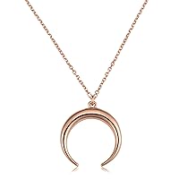 Jewelry Affairs 14K Gold Crescent Moon Pendant Necklace, 18