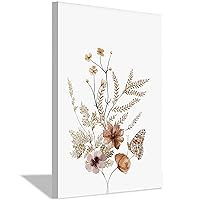 Peinneis Abstract Floral Vintage Leaf Poster Pictures Modern Wall Art Decor Canvas Painting Living Room Home Decorative (8x12inch(20x30cm),Inner Frame)