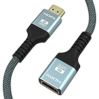 4K HDMI Extension Cable - HDMI Extender 3.3FT Male to Female Adapter Cord for Laptop PC Roku TV Stick PS5 Xbox Nintendo Switch Blu Ray Player