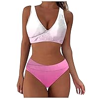 Swimsuit Cup Pants for Women 2024 Womens Two Piece Swimsuit High Waist Shorts