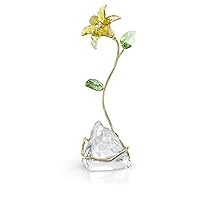 Swarovski Florere Lily Figurine, Multicolored Crystals and Gold-Tone Finished Metal, Part of the Swarovski Florere Collection