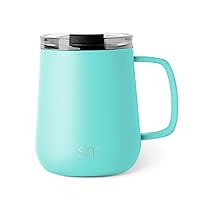 Simple Modern Travel Coffee Mug with Lid and Handle | Reusable Insulated Stainless Steel Coffee Tumbler Tea Cup | Gifts for Women Men Him Her | Voyager Collection | 12oz | Ocean Water