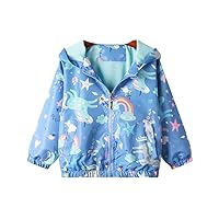 Baby Girls Jackets with Hood Spring Outwear Coat Zipper Unicorn for 1-5 Years Baby Toddler