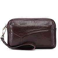Men's Business Folder Bag Long Large Capacity Casual Zipper Clutch Purse Hand Bags (Size : 23 * 14 * 8cm)