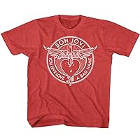 Bon Jovi Kids T-Shirt Bad Name Red Heather Tee