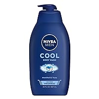 Nivea Men Cool Body Wash with Icy Menthol, Men Body Wash, 30 Fl Oz Pump Bottle