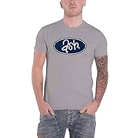 Ash T Shirt Blue Band Logo and Stripe Official Mens Grey