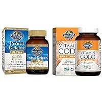 Garden of Life Primal Defense Ultra Ultimate Probiotic Formula & Raw Vitamin Code Vitamin C, 120 Veg Capsules