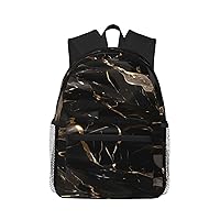 TYANG Black Gold Marble Backpack For Men Women,Travel Backpack Carry On, Work Backpack Water Resistant