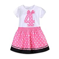 Mud Kingdom Little Girls Birthday Dress Number Gift Cute Polka Dots