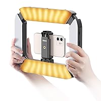 ULANZI Smartphone Video Rig with Light, Cell Phone Handheld Stabilizer with Ring Light 8500k Selfie Light for Filmaking Live Steam Tiktok YouTube Video Recording, with 8000mAh Build-in Battery