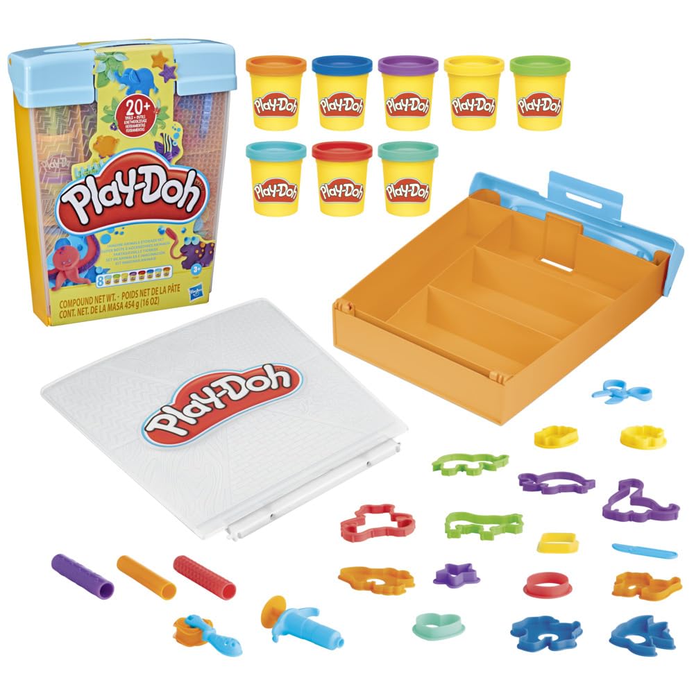 Play-Doh Imagine Animals Storage Set, 22 Accessories, Arts and Craft Activities for Kids 3 Years & Up, Animal Toys