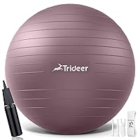 Trideer Yoga Ball - Exercise Ball for Workout pilates Stability - Anti-Burst and Slip Resistant for physical therapy, Birthing, Stretching & Core Workout, Office Ball Chair, Flexible Seating, Home Gym
