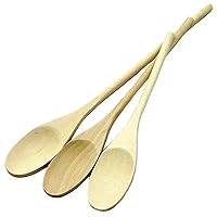 Select Maple Solid Spoon Set, 10, 12, 14 inch 3 Piece Set, Natural