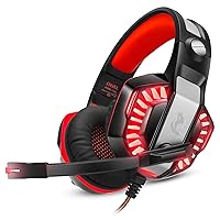 ENVEL Gaming Headset for PS4 with Mic,PC,Laptop,Surround Sound Over Ear Noise Cancelling Headphone with LED Lights Volume Control Compatible with Smartphone/Computer/MacBook/PS5