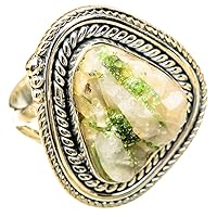 Ana Silver Co Large Green Tourmaline In Quartz Ring Size 8.5 (925 Sterling Silver) - Handmade Jewelry, Bohemian, Vintage RING121520