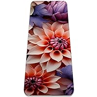 White Flowers Peace Yoga Mat with Carry Bag for Women Men,TPE Non Slip Workout Mat for Home,1/4 Inch Extra Thick Eco Friendly Fitness Exercise Mat for Yoga Pilates and Floor, 72x24in