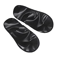 Black silk Wrinkle Furry Slippers for Men Women Fuzzy Memory Foam Slippers Warm Comfy Slip-on Bedroom Shoes Winter House Shoes for Indoor Outdoor Medium