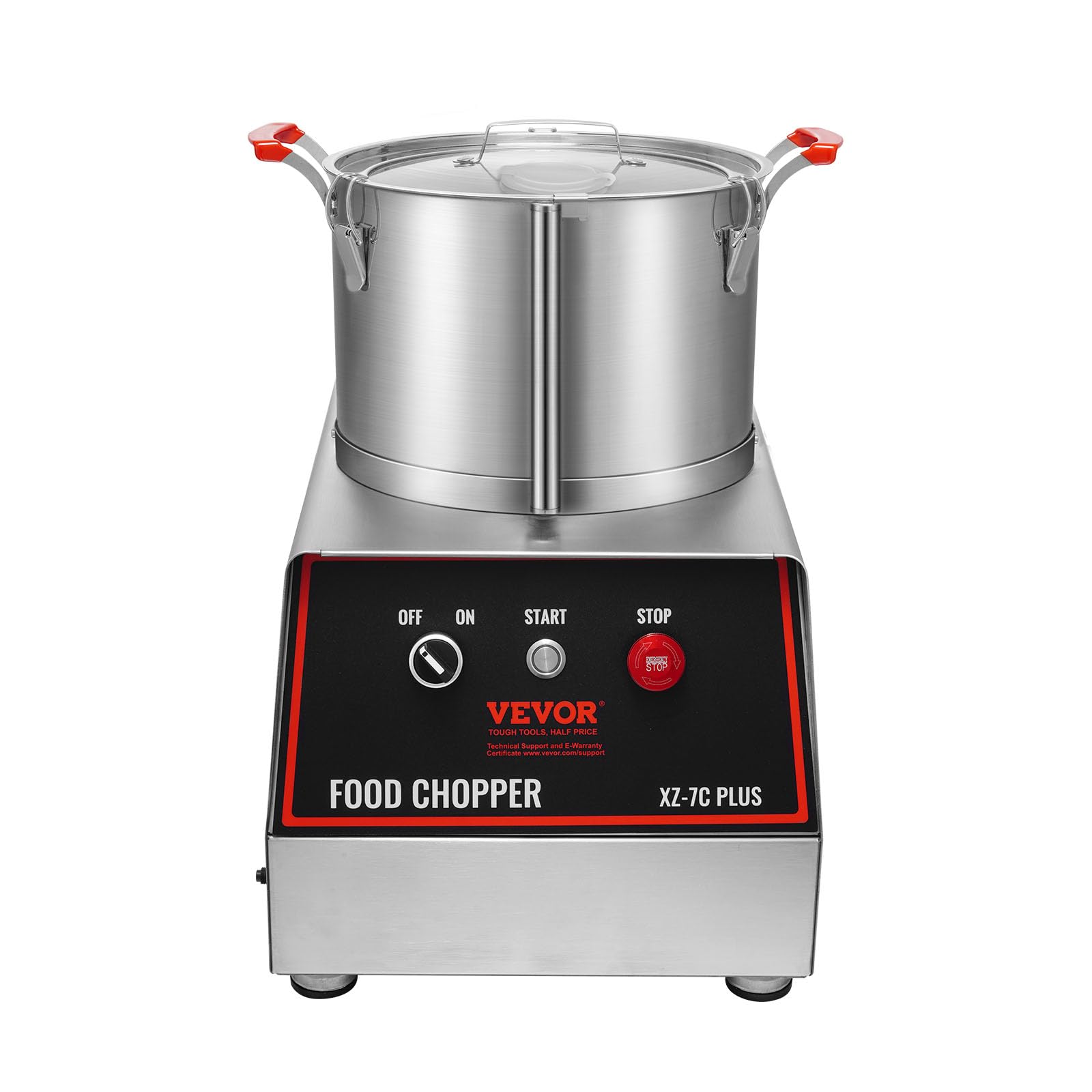 VEVOR Food Processor & Vegetable Chopper, 7 Quart Bowl, 750W Food-Grade Stainless Steel Food Processor Chopper with 2 Extra S-Curve Blades, Multifunctional for Chopping Vegetables, Meat, Grains, Nuts