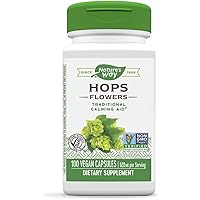 Nature’s Way Hops Flowers - Traditional Calming Aid* - 620 mg Hops Flowers per 2-capsule serving - Herbal Supplement - Vegan, Gluten Free & Dairy Free - 100 Capsules