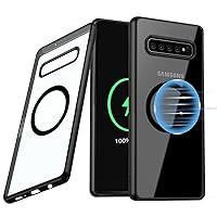 for Samsung Galaxy S10e Magnetic Case (5.8-inch) [Compatible with Magsafe] Soft TPU Bumper + Clear Back Slim Shockproof Drop Protection,Black