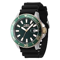 Invicta Men's Pro Diver 45mm Silicone Quartz Watch, Black (Model: 46093)