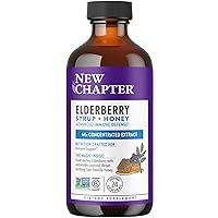 New Chapter Elderberry Syrup, 24 Servings, Immune Defense for Adults & Kids (2+), 64x Concentrated Black Elderberry + Throat-Soothing Grade A Honey, Non-GMO Project Verified, Gluten Free