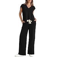 XIEERDUO Loose Fit Tops And Wide Leg Pants 2 Piece Outfits Lounge Sets For Women Tracksuit Sweatsuit 2024